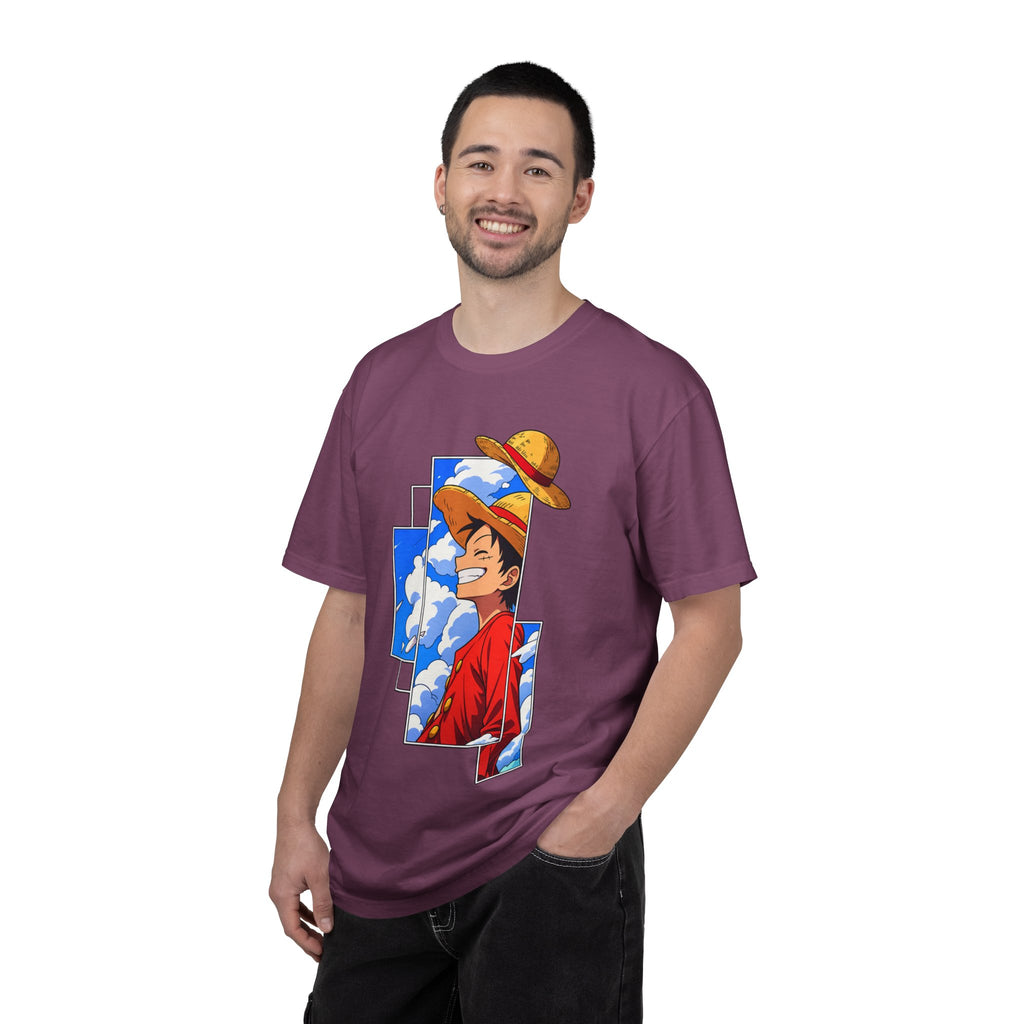 Anime Straw Hat Crew T-Shirt — Luffy Smiling Sky Graphic Tee