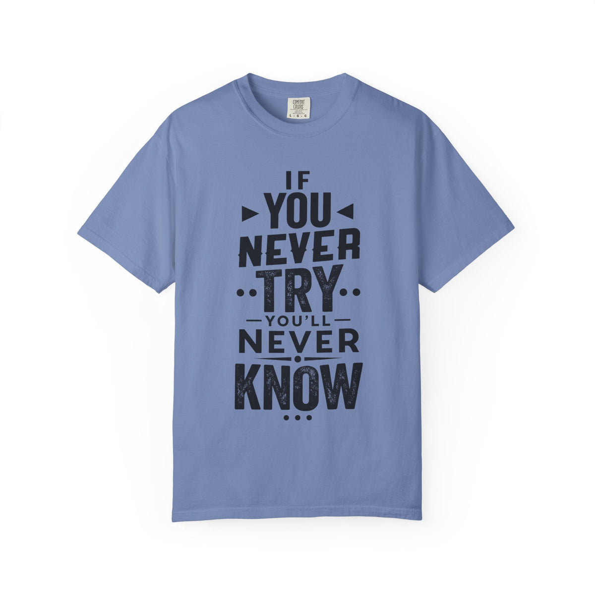 Motivational Graphic T-Shirt — "If You Never Try You'll Never Know" Inspirational Tee