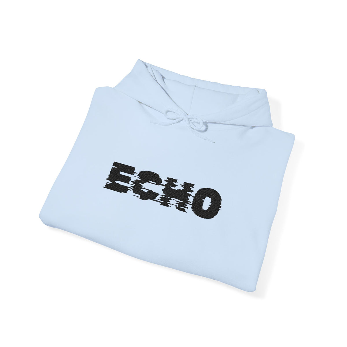 Echo Distressed Logo Hoodie — Retro Grunge Streetwear Pullover