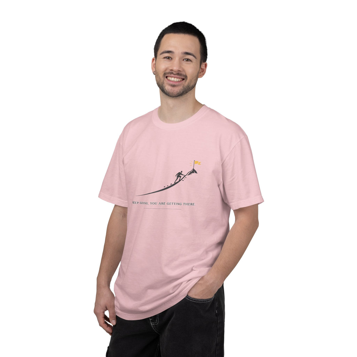 Motivational Climber T-Shirt — "Keep Going, You Are Getting There"