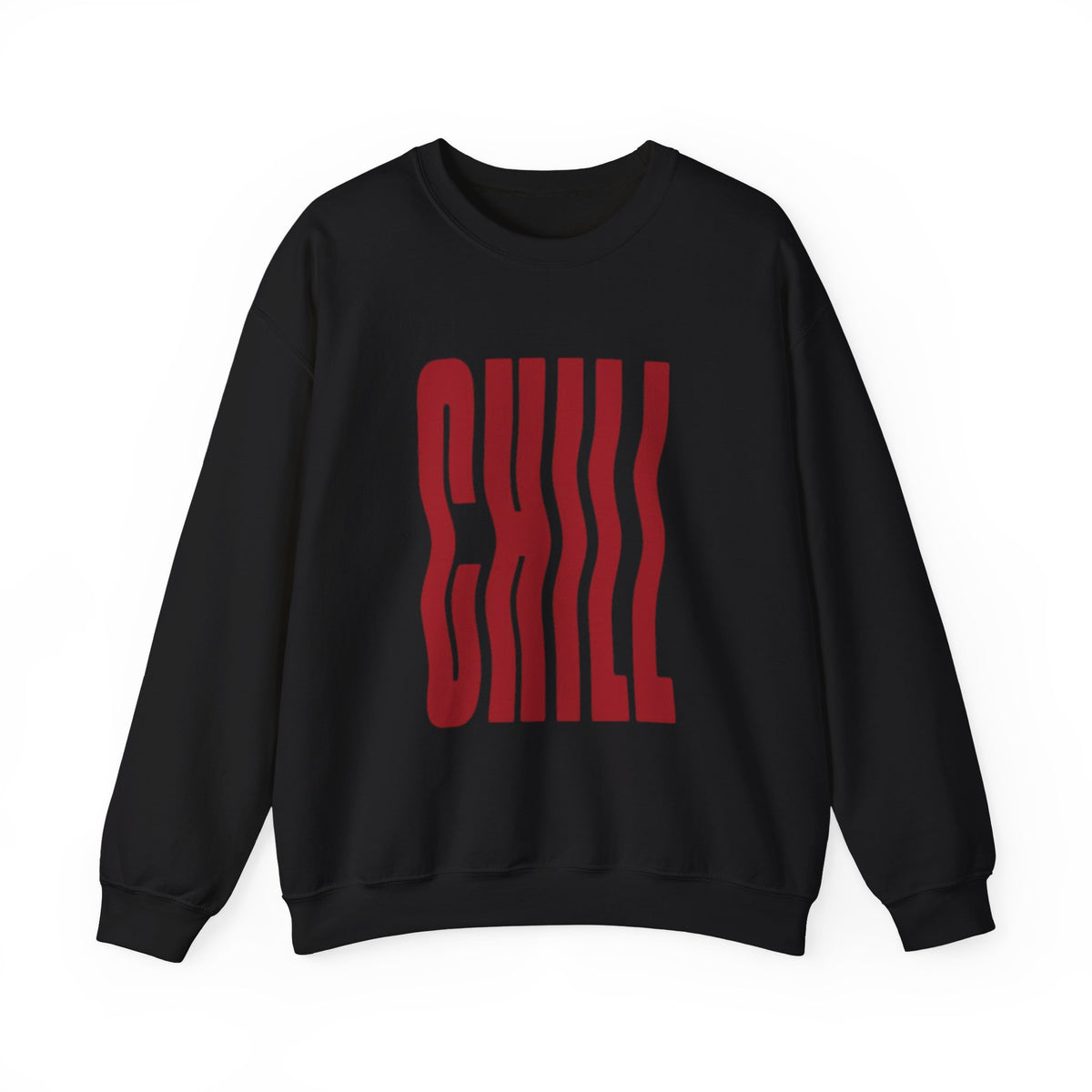 Chill Distorted Text Crewneck Sweatshirt