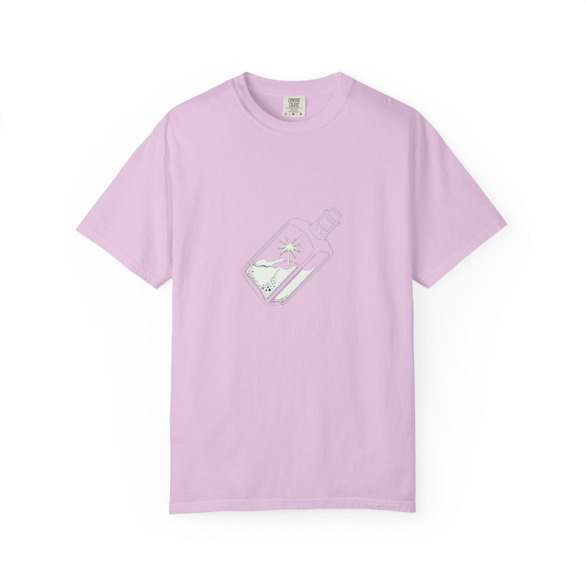 Pocket Island T‑Shirt — Minimal Bottle Isle Graphic Tee