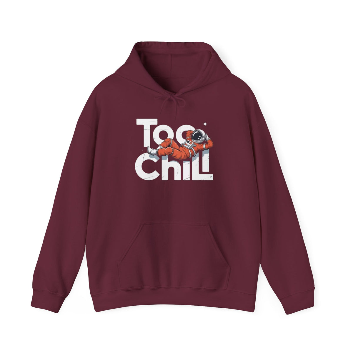 Too Chill Astronaut Hoodie — Retro Space Graphic Pullover