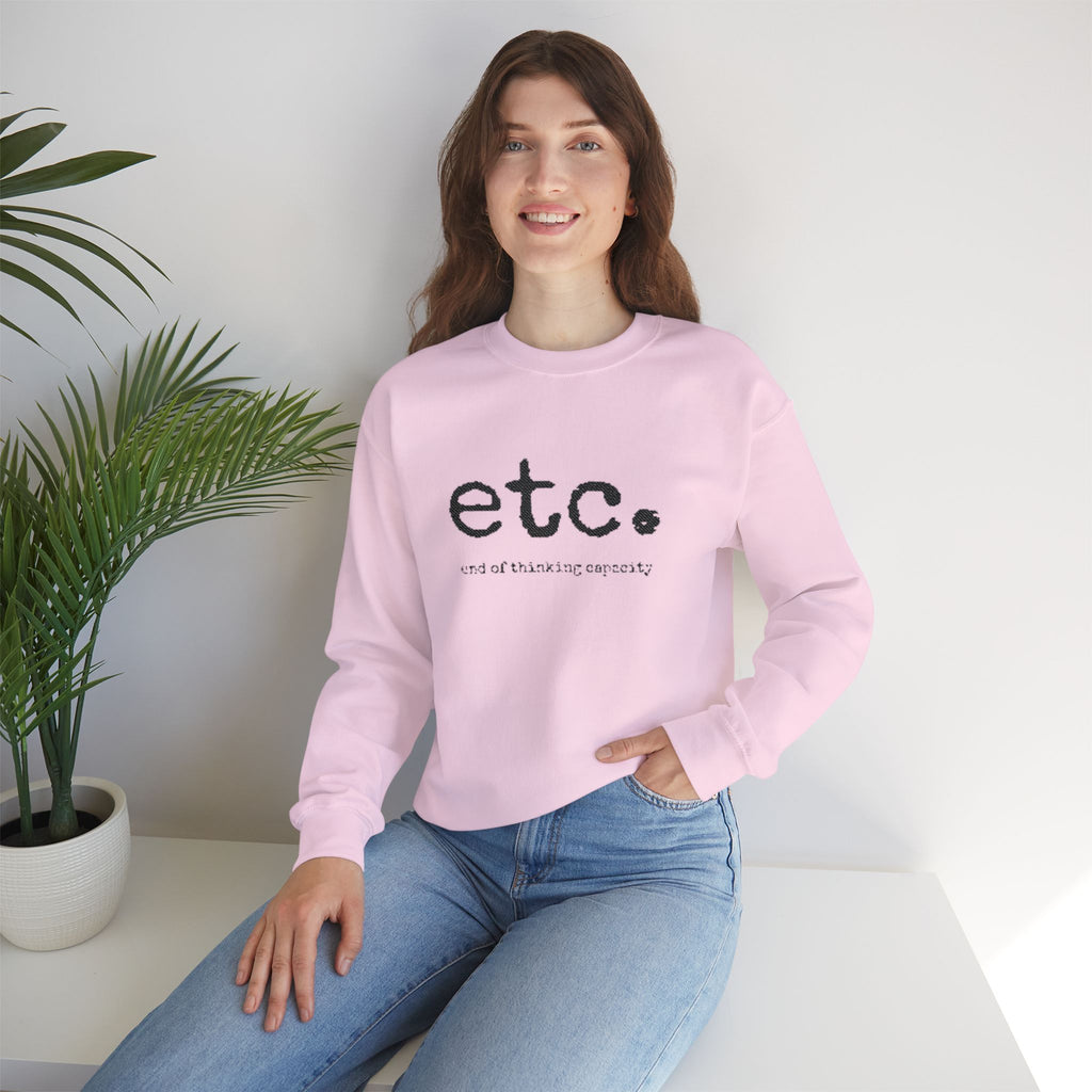 Crewneck Sweatshirt – Minimal 'etc.' Script Logo Casual Pullover