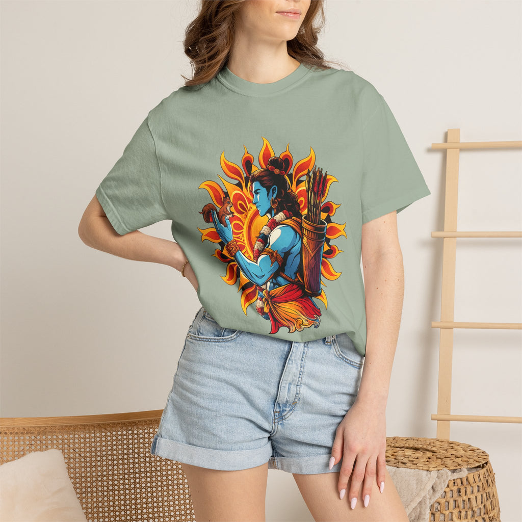 T-Shirt Ram Ji — Mythic Archer Illustration Tee (Sunburst Warrior Graphic)