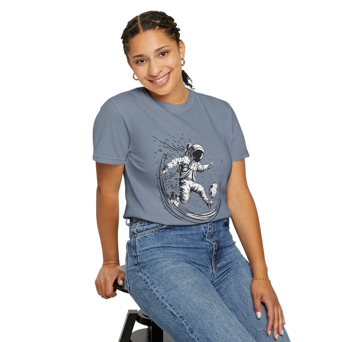 Astronaut Soccer T-Shirt — Space Football Graphic Tee