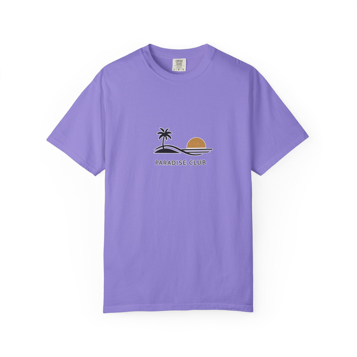 Paradise Club Tee — Minimal Sunset Palm Graphic T-Shirt