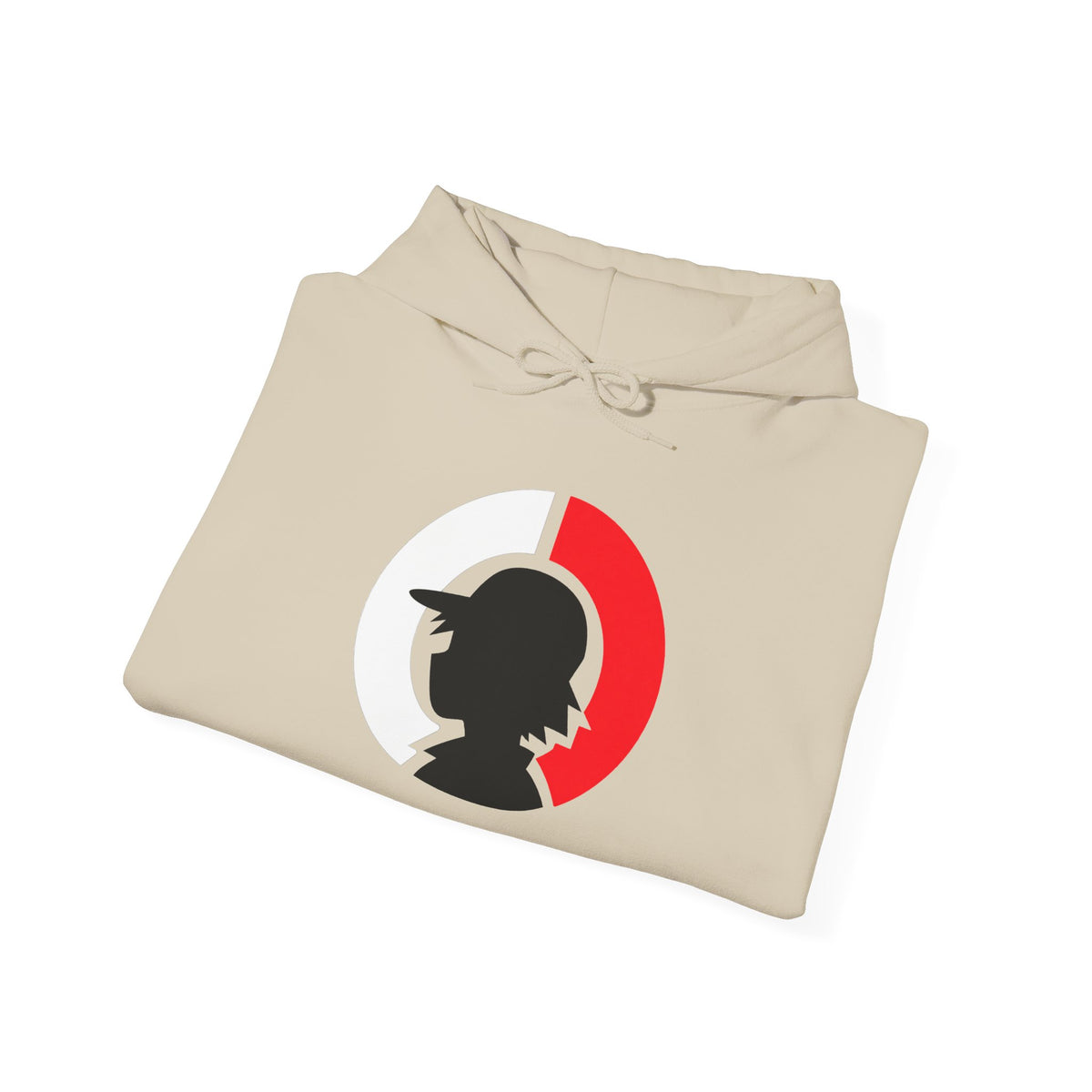 Detective Silhouette Hoodie – Minimal Red Moon Mystery Graphic
