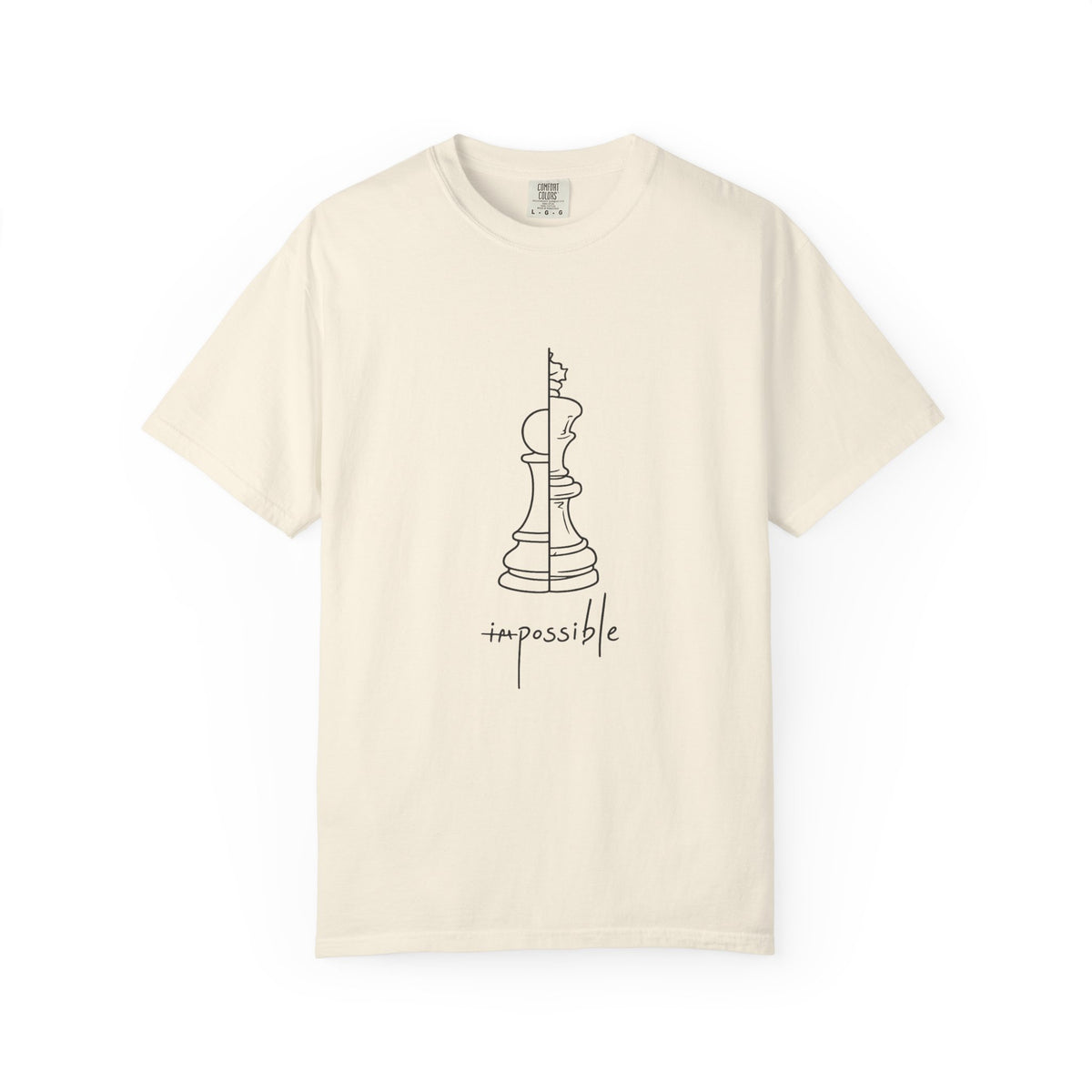 Chess Pawn to King T-Shirt — "Impassible" Minimalist Line Art Tee