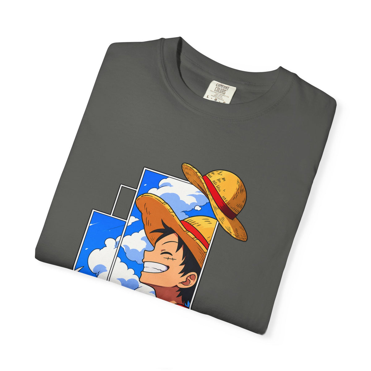 Anime Straw Hat Crew T-Shirt — Luffy Smiling Sky Graphic Tee