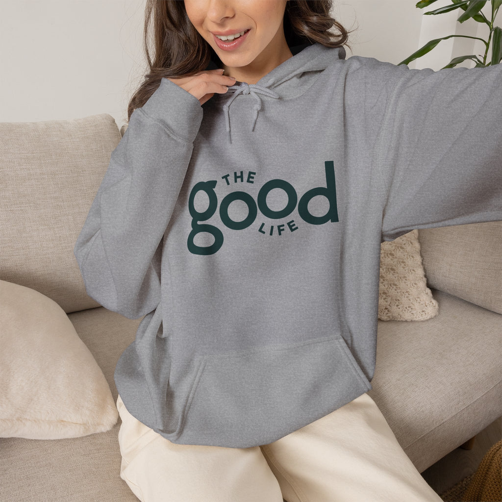 The Good Life Hoodie – Minimal Retro Logo Pullover