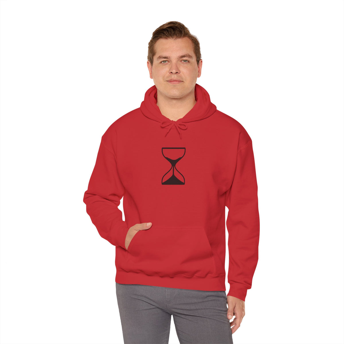 Hourglass Minimalist Hoodie — Simple Time Symbol Pullover