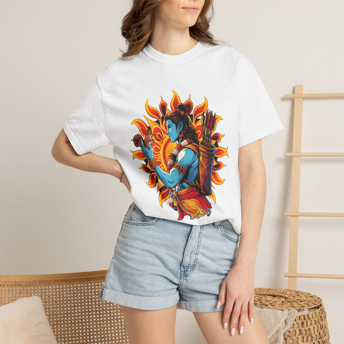 T-Shirt Ram Ji — Mythic Archer Illustration Tee (Sunburst Warrior Graphic)