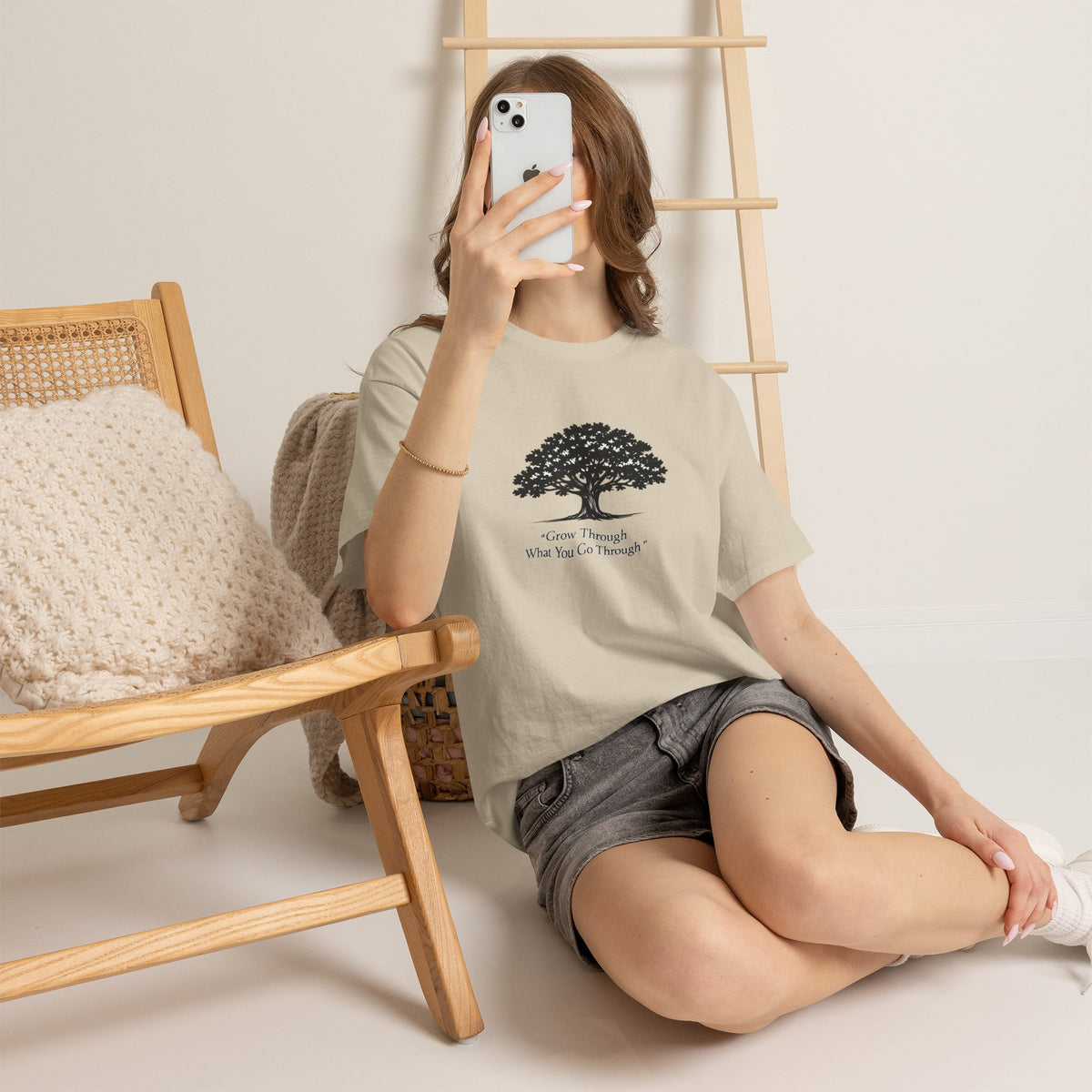 Tree of Growth T-Shirt — "Grow Through What You Go Through" Inspirational Tee