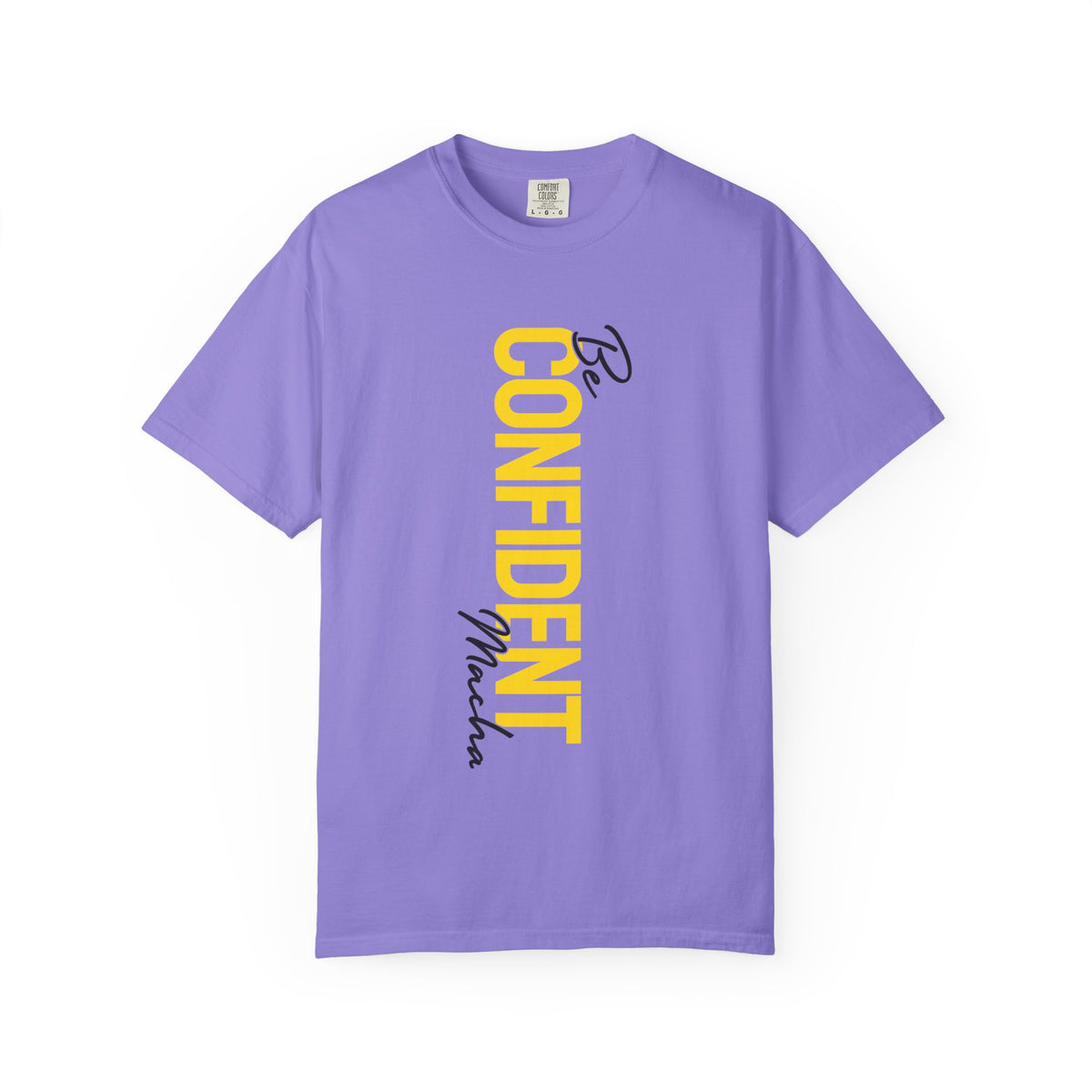 Be Confident Vertical Text T-Shirt — Motivational Graphic Tee