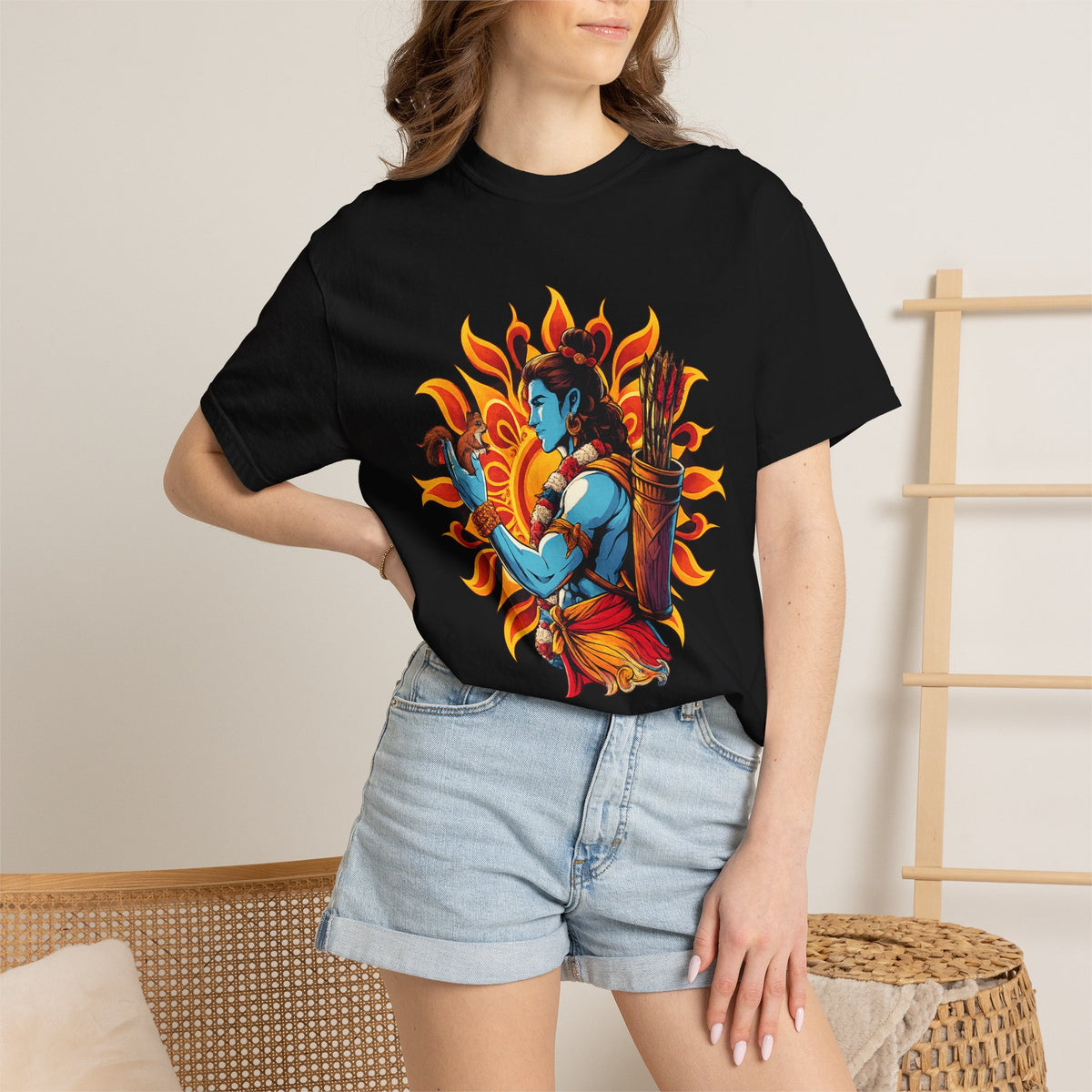 T-Shirt Ram Ji — Mythic Archer Illustration Tee (Sunburst Warrior Graphic)