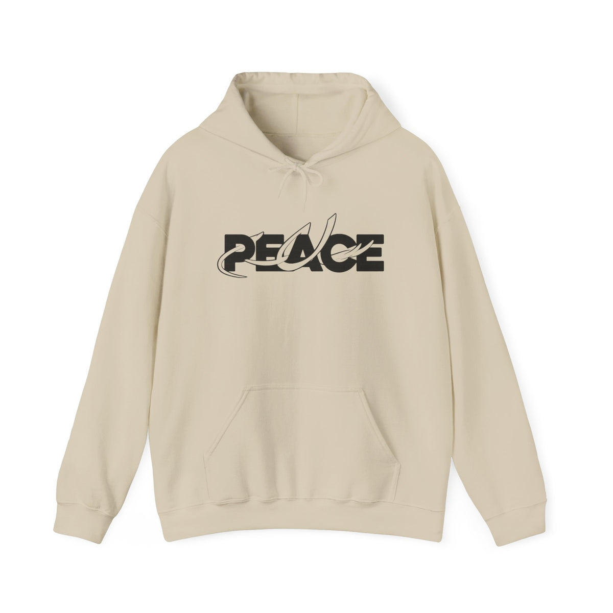 Peace Logo Hoodie — Minimal Black & White Peace Graphic Pullover