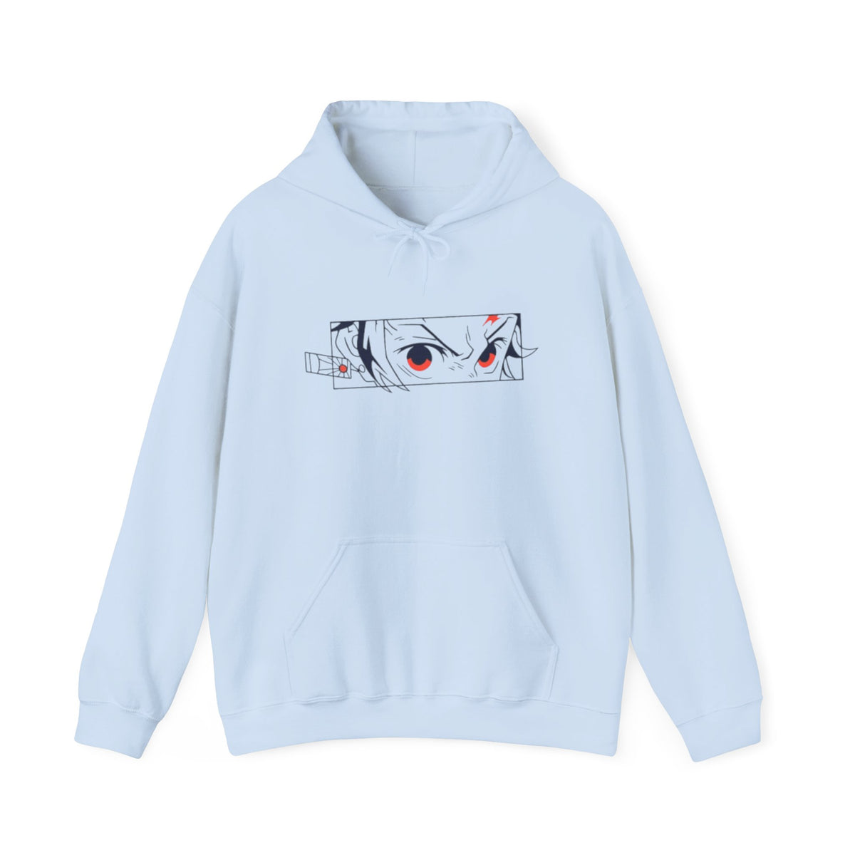 Anime Eyes Hoodie — Minimal Red & Black Manga Gaze Sweatshirt