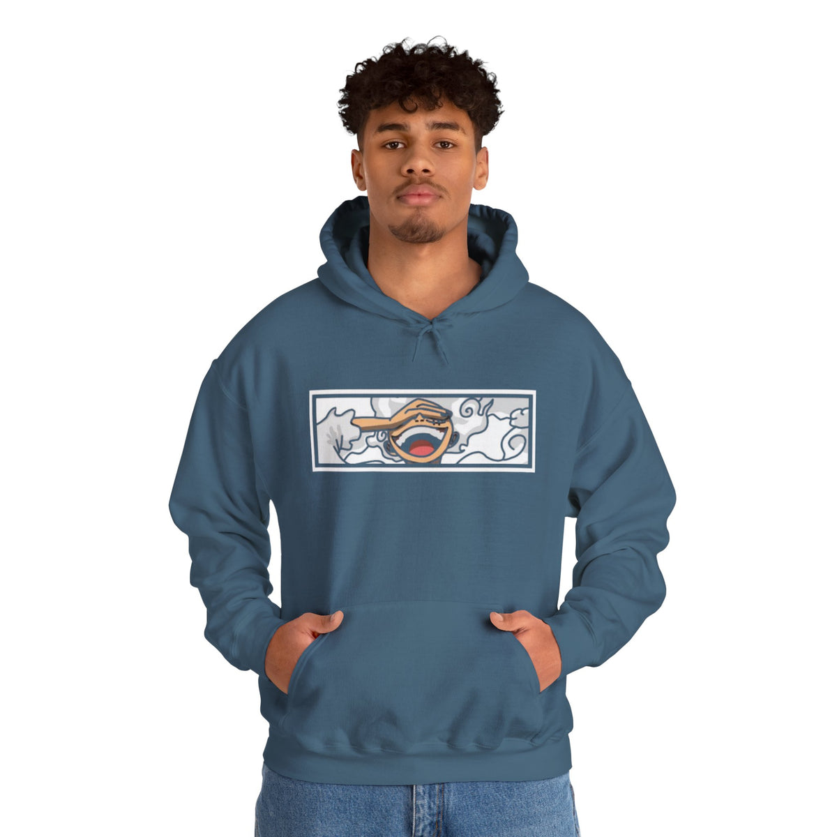 Laughing Mouth Graphic Hoodie — Anime Smile Streetwear Hoodie