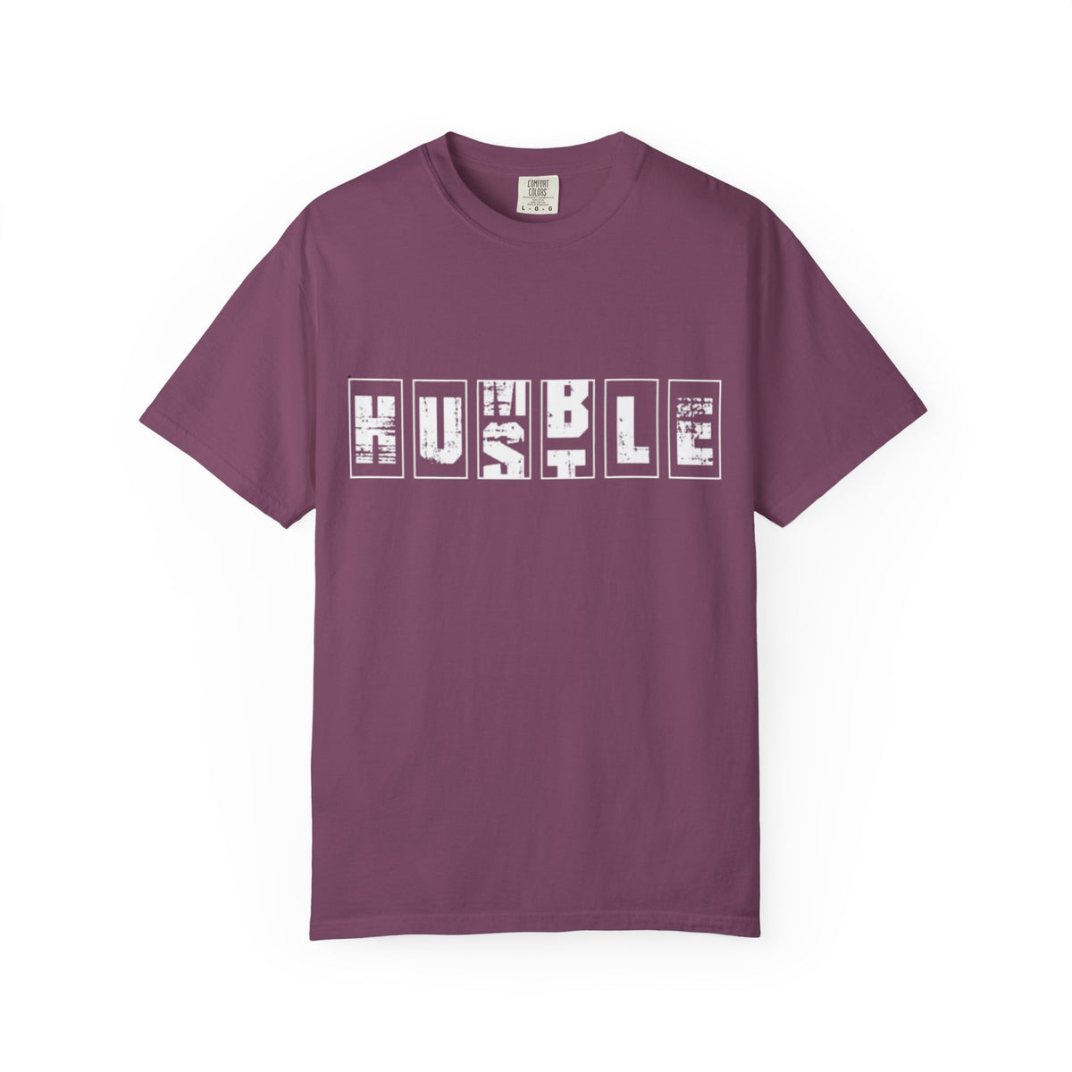 Hustle Block Letter T-Shirt — Vintage Graphic Tee with 'HUSTLE' Design