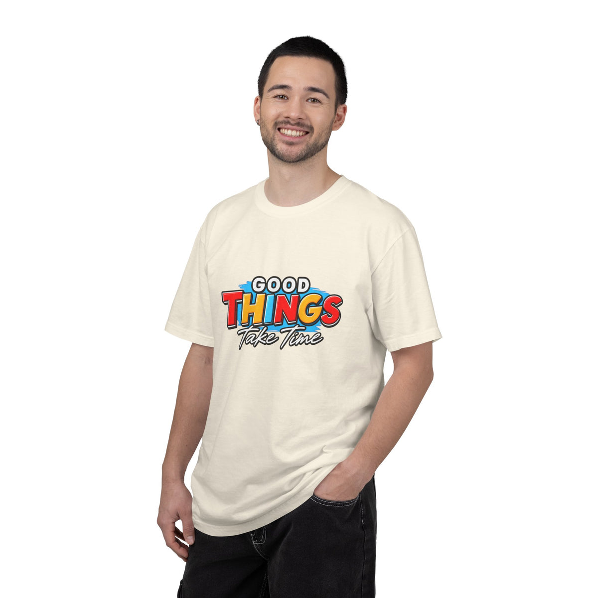 T-Shirt — "Good Things Take Time" Retro Graphic Tee