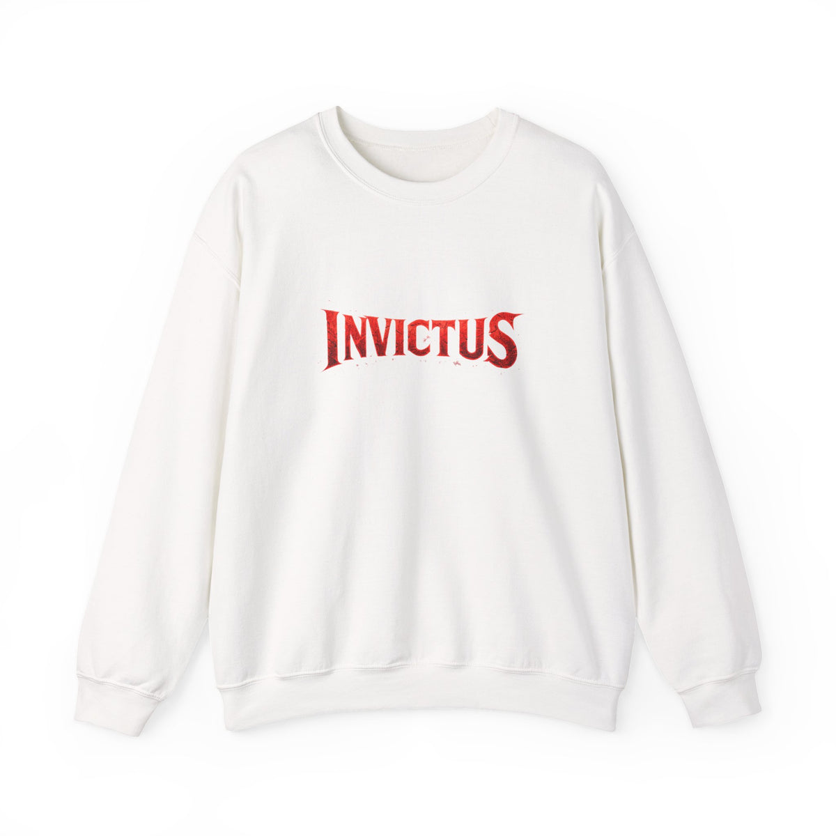 Invictus Crewneck Sweatshirt — Bold Red Script Pullover