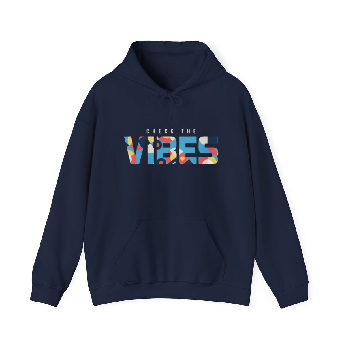 Check The Vibes Hoodie – Colorful Retro Graphic Pullover