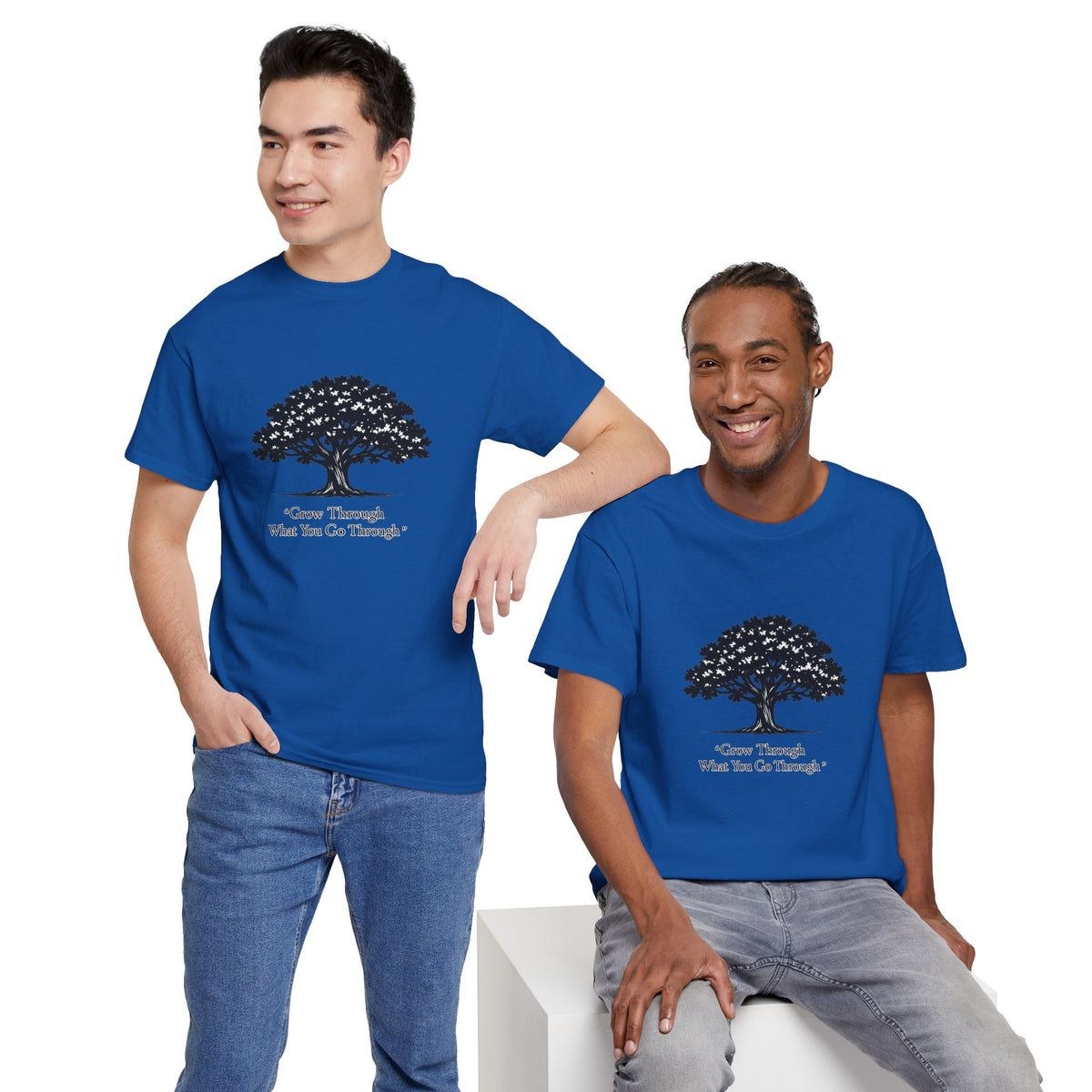 Tree of Growth T-Shirt — "Grow Through What You Go Through" Inspirational Tee
