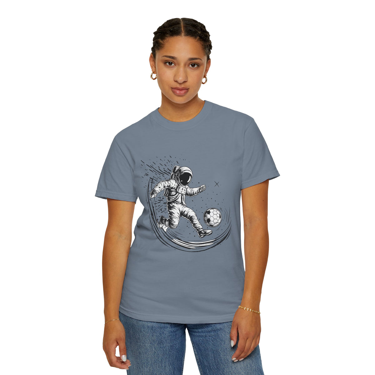 Astronaut Soccer T-Shirt — Space Football Graphic Tee