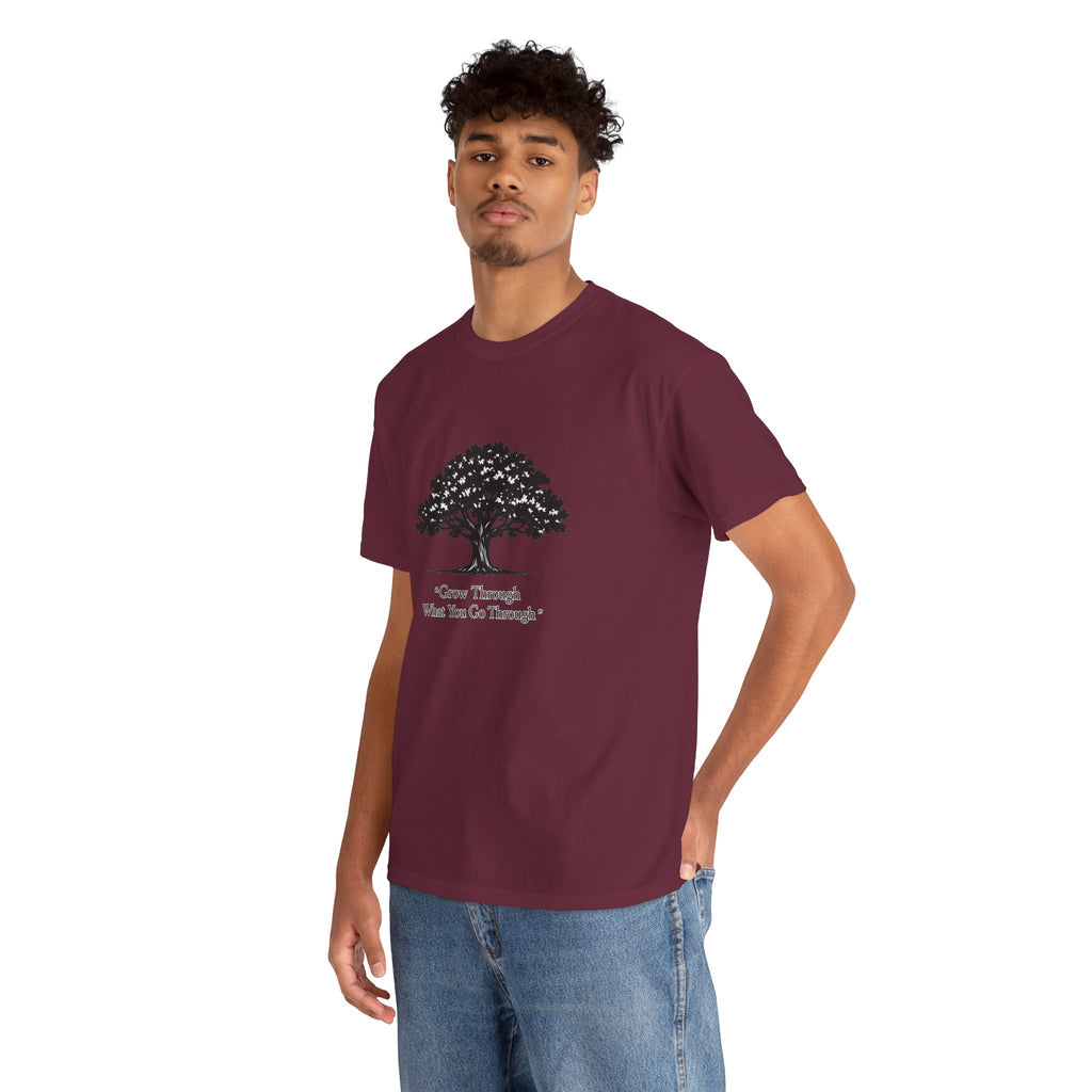 Tree of Growth T-Shirt — "Grow Through What You Go Through" Inspirational Tee
