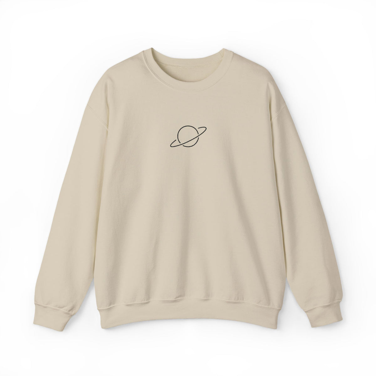 Minimal Planet Crewneck Sweatshirt Embroidered