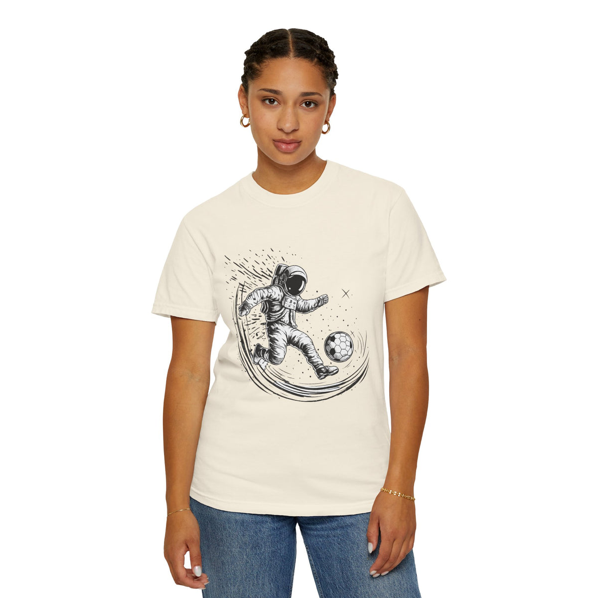 Astronaut Soccer T-Shirt — Space Football Graphic Tee