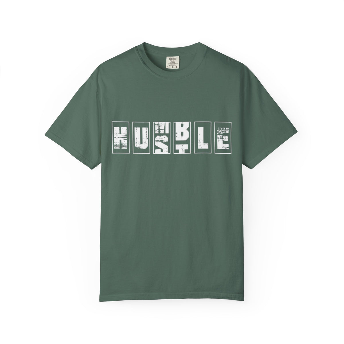 Hustle Block Letter T-Shirt — Vintage Graphic Tee with 'HUSTLE' Design