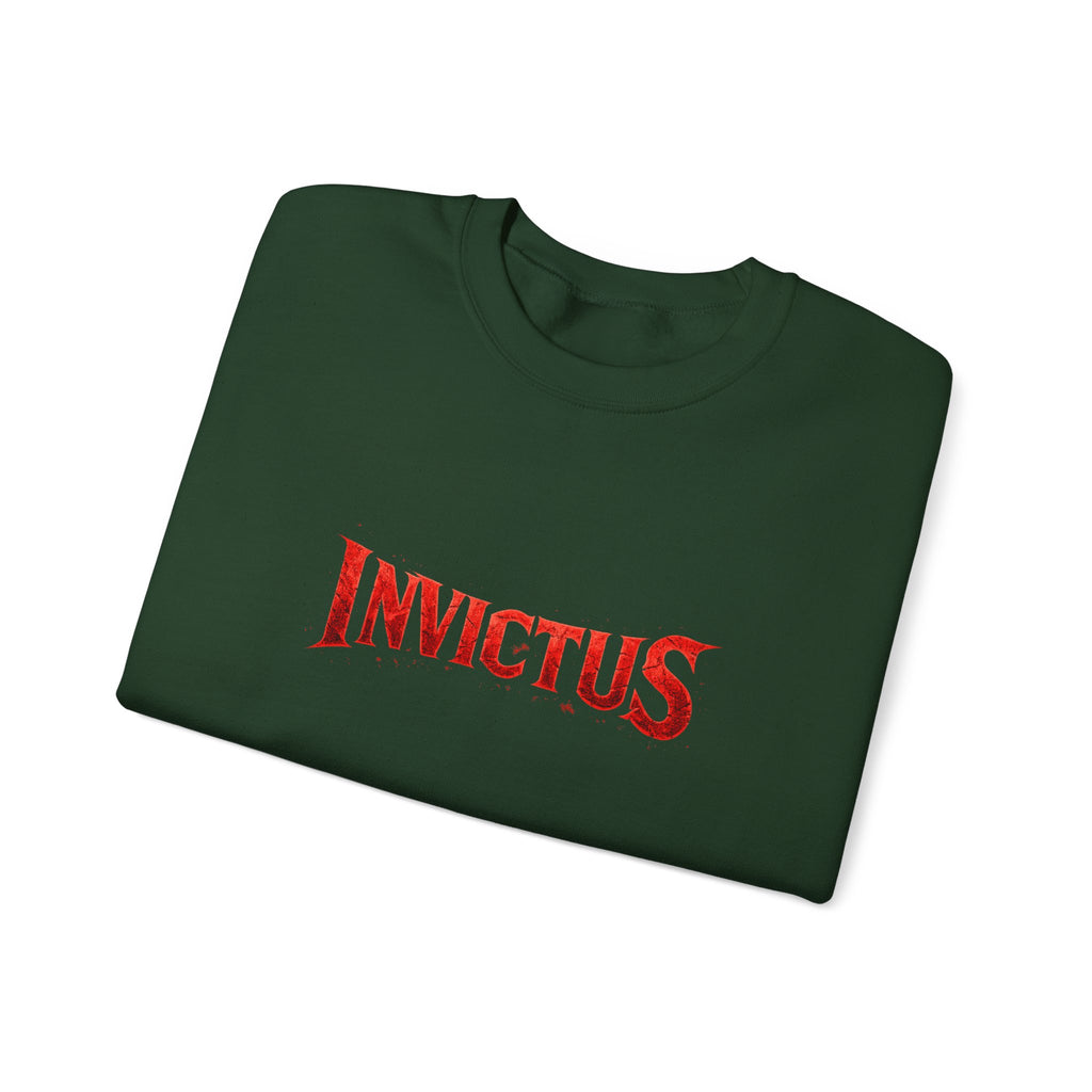 Invictus Crewneck Sweatshirt — Bold Red Script Pullover