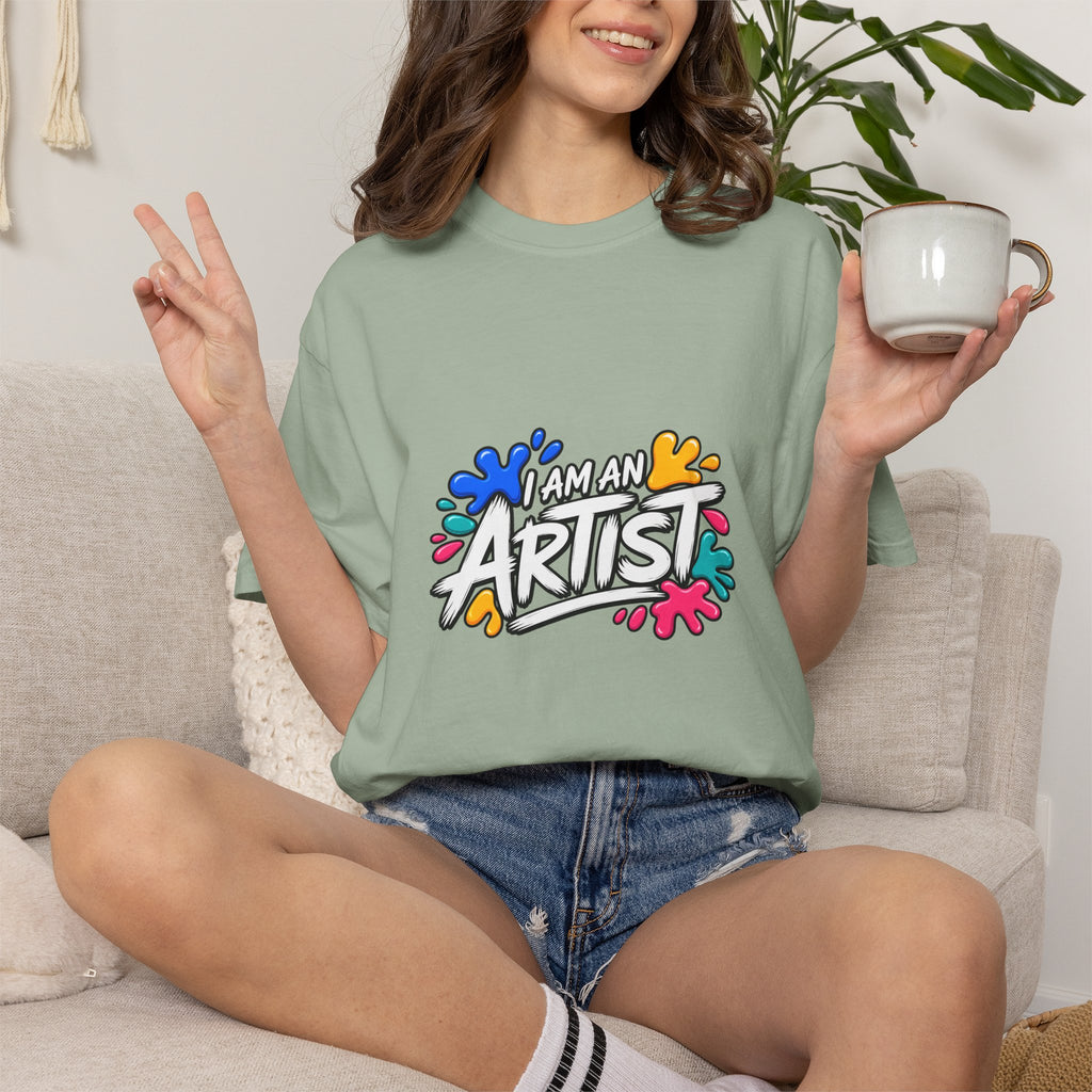 Artist T‑Shirt — "Human Artist" Colorful Paint Splash Graphic Tee