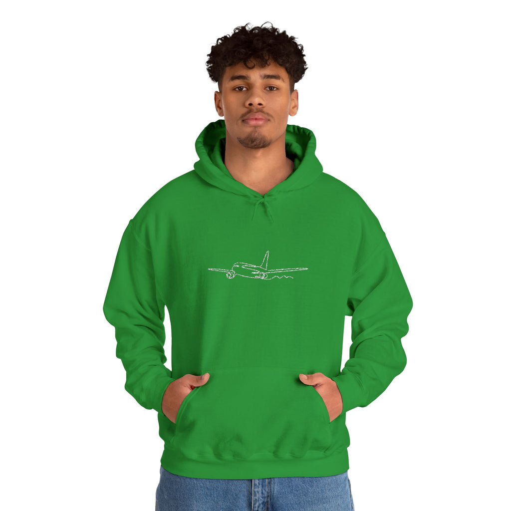 Airplane Silhouette Embroidered Hoodie — Minimal Flight Crew & Aviation Gift