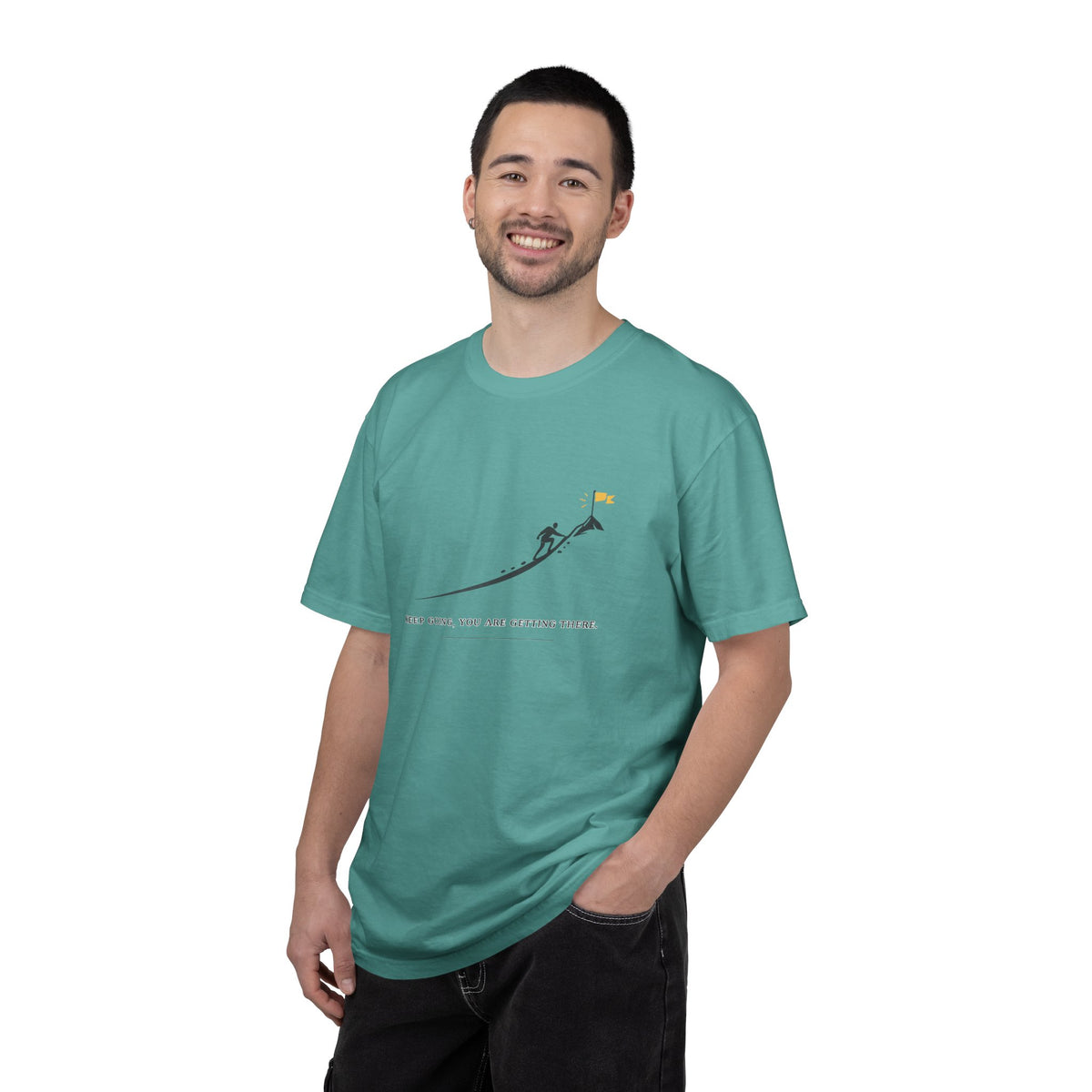 Motivational Climber T-Shirt — "Keep Going, You Are Getting There"