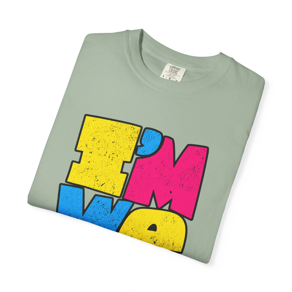 "I'M WEIRD" Colorblock Graphic T-Shirt — Retro Pop Statement Tee