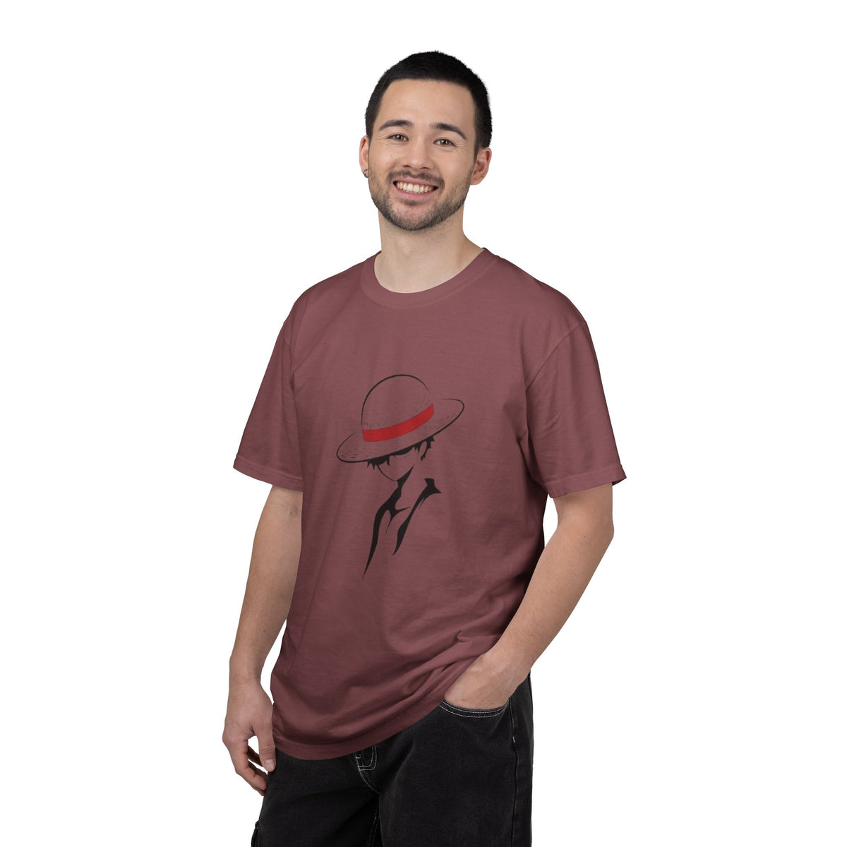 Minimal Straw Hat Silhouette T-Shirt