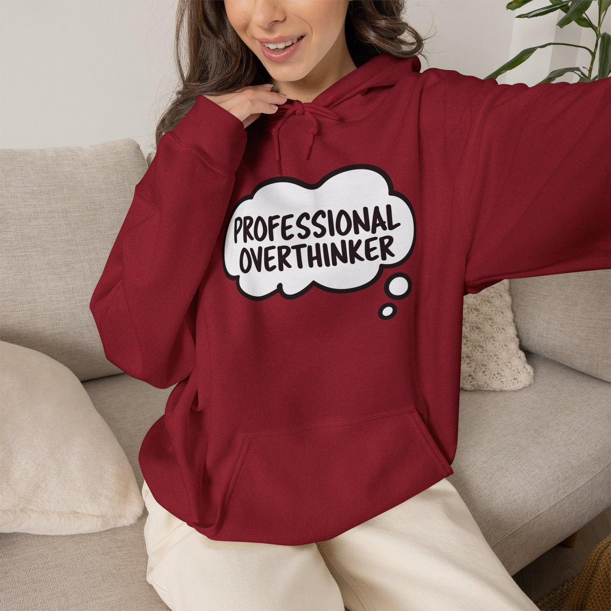 Professional Overthinker Hoodie - Funny Thought Bubble Sweatshirt for Overthinkers