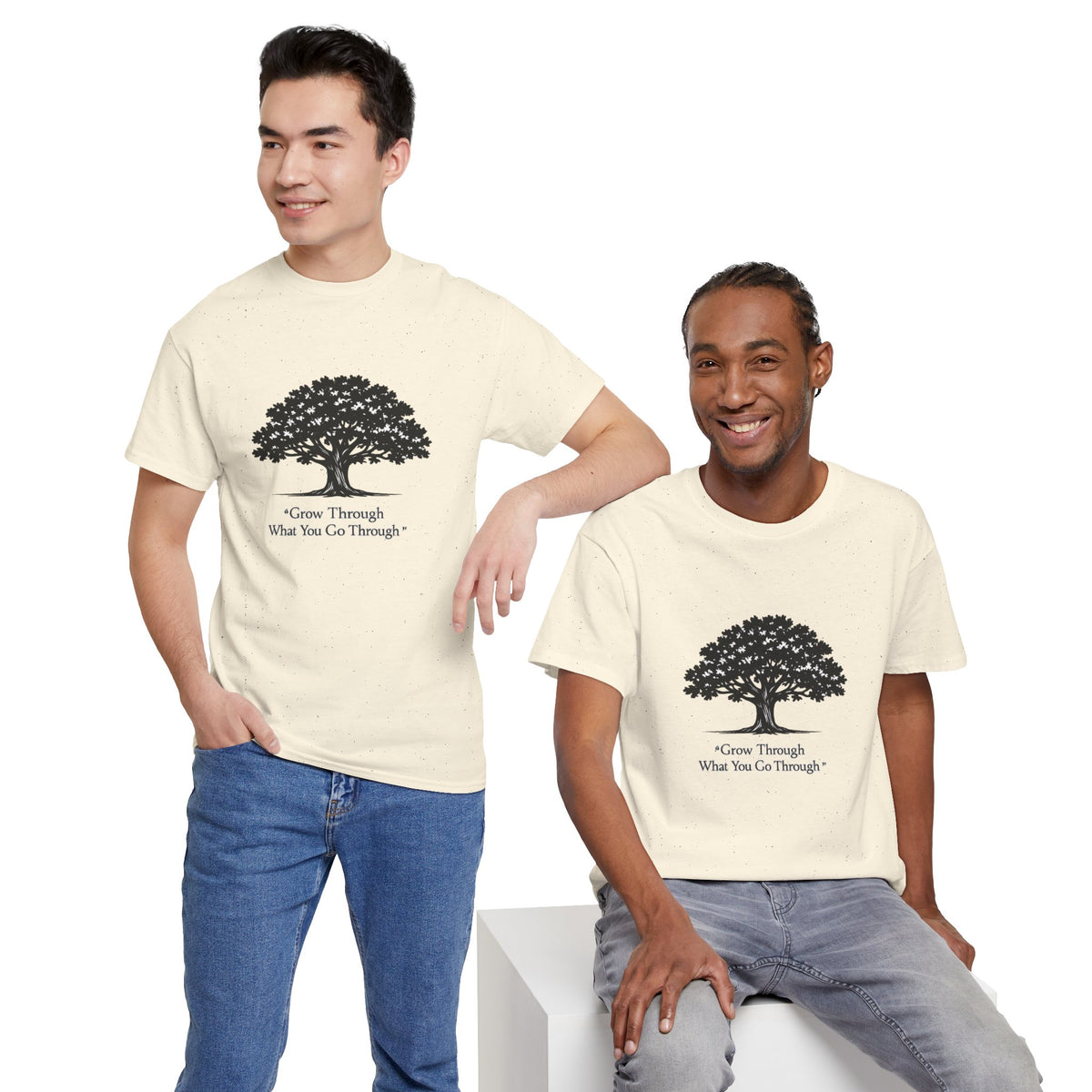 Tree of Growth T-Shirt — "Grow Through What You Go Through" Inspirational Tee