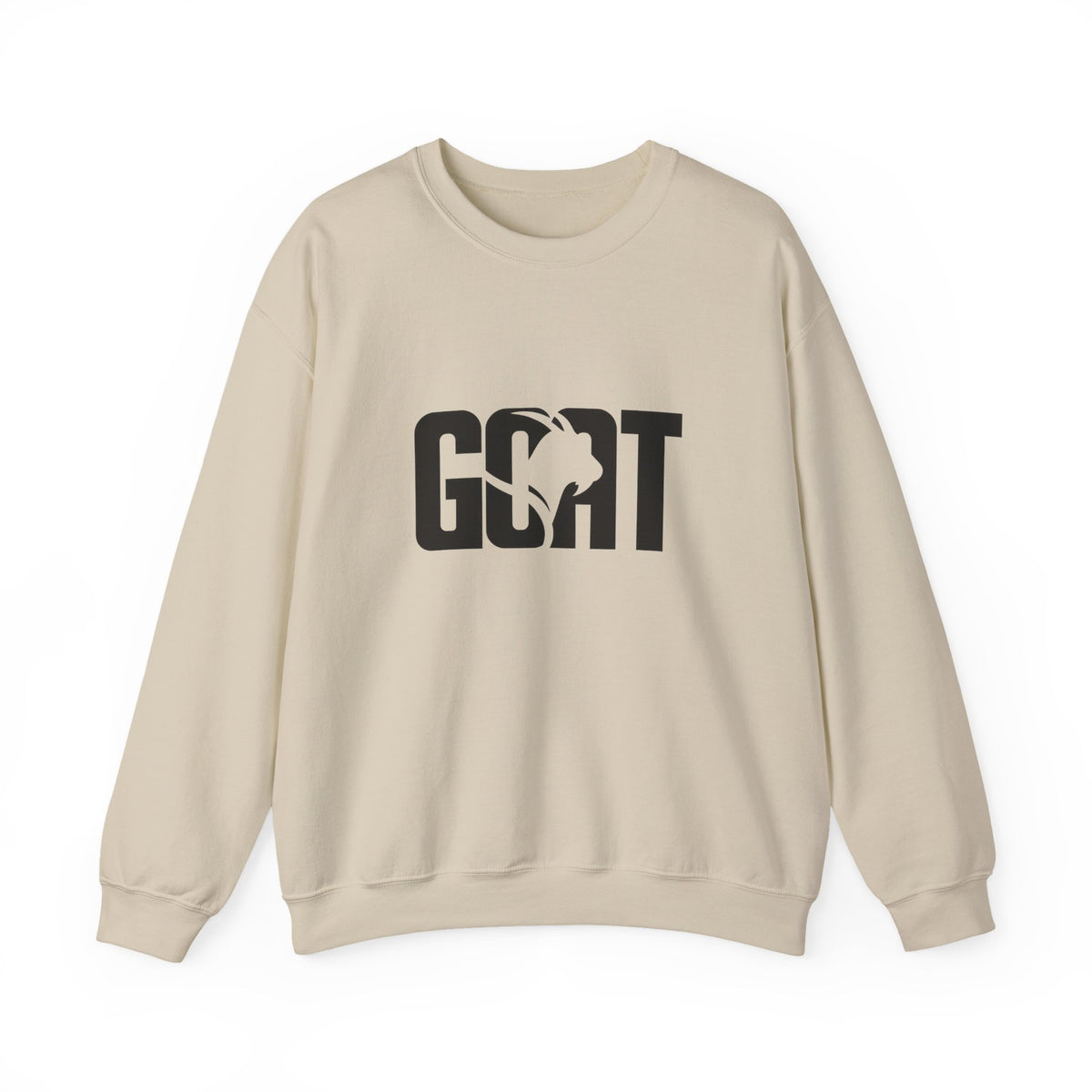 GOAT Graphic Sweatshirt — Athletic "GOAT" Logo Crewneck for Sports Fans
