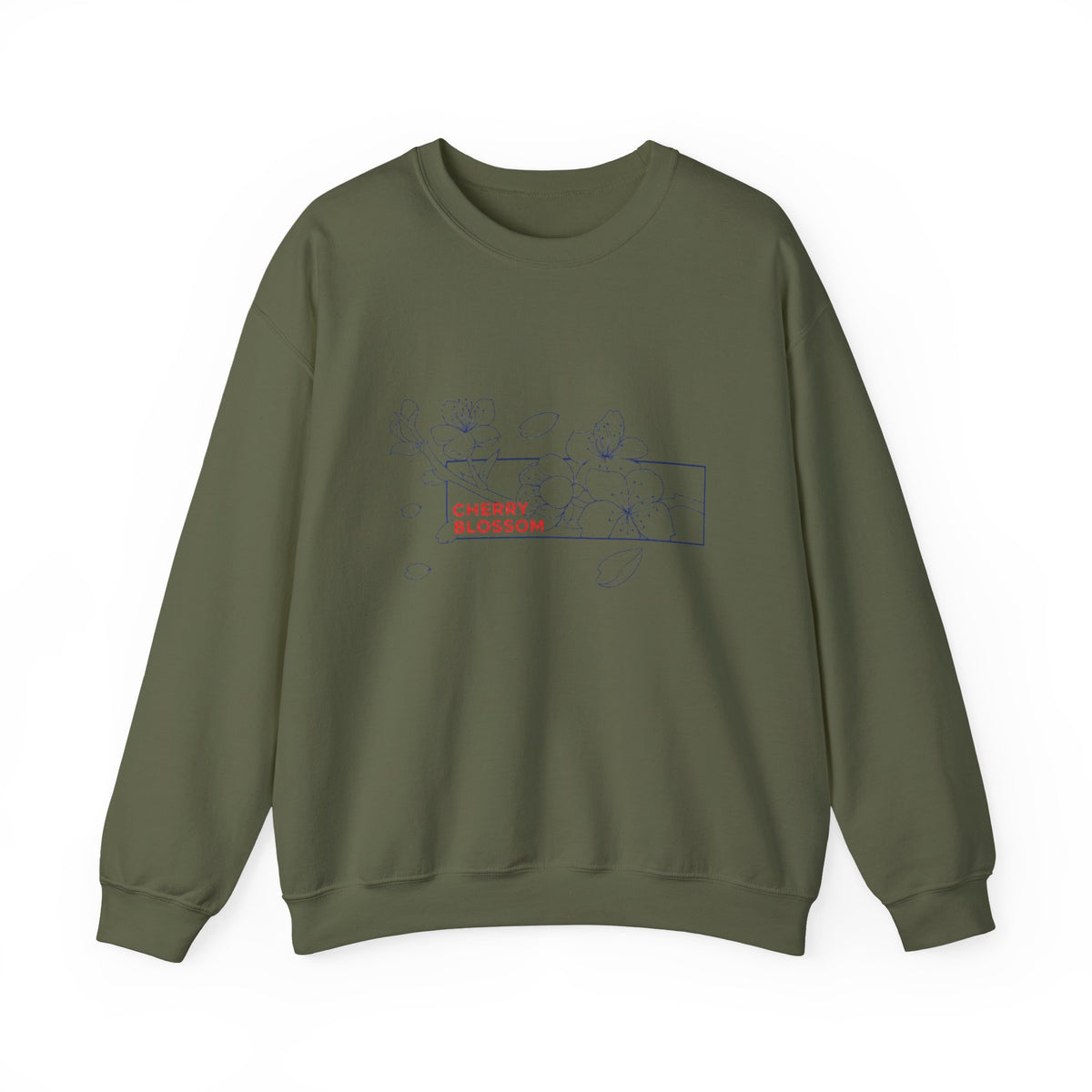Cherry Blossom Crewneck Sweatshirt — Minimal Floral Graphic