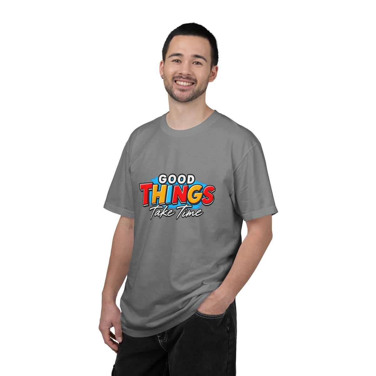 T-Shirt — "Good Things Take Time" Retro Graphic Tee