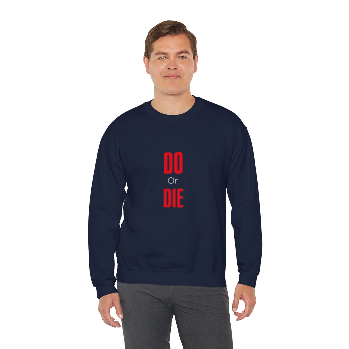 Crewneck Sweatshirt – Minimal 'DO / DIE' Red Vertical Typography