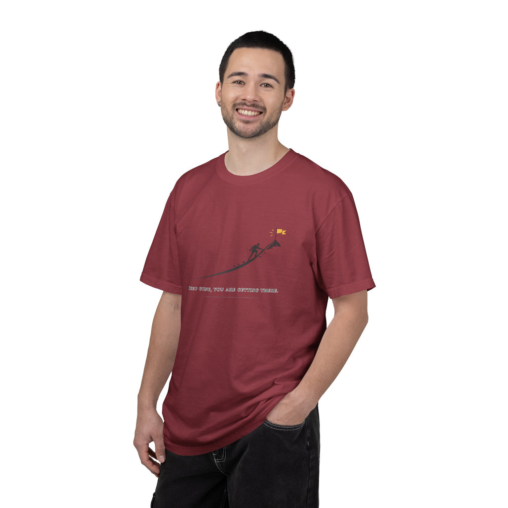 Motivational Climber T-Shirt — "Keep Going, You Are Getting There"