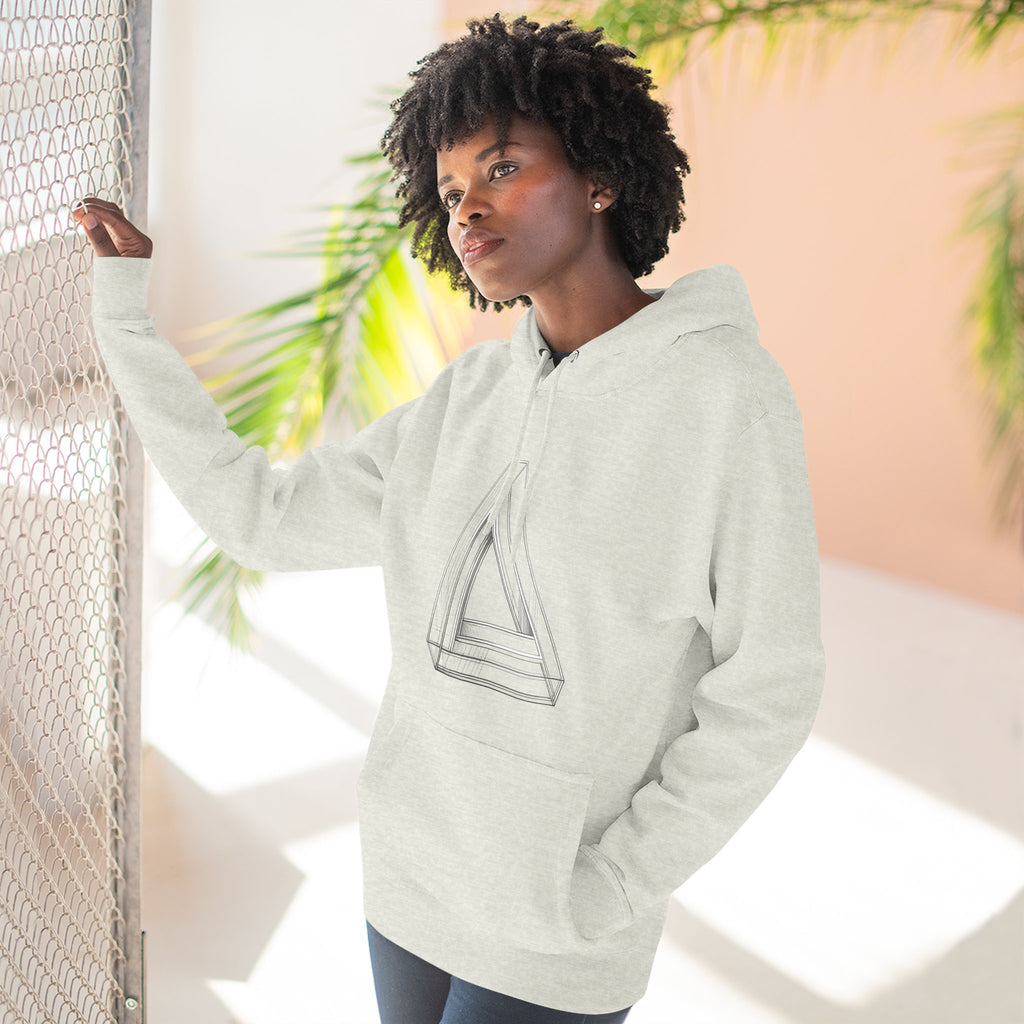 Minimal Geometric Triangle Hoodie — Three-Panel Illusion Design