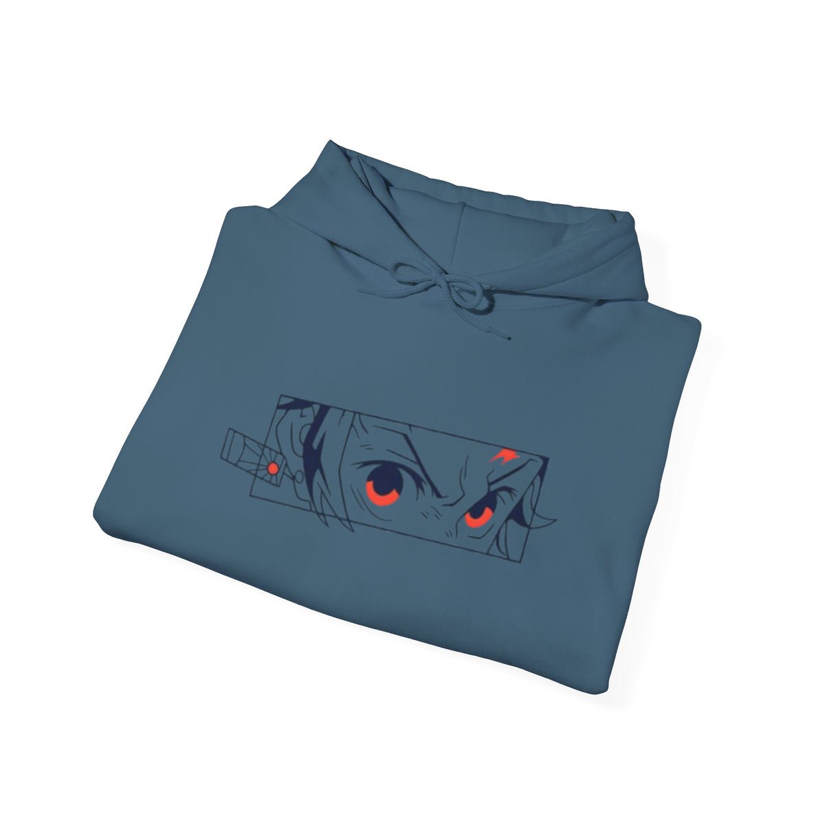 Anime Eyes Hoodie — Minimal Red & Black Manga Gaze Sweatshirt