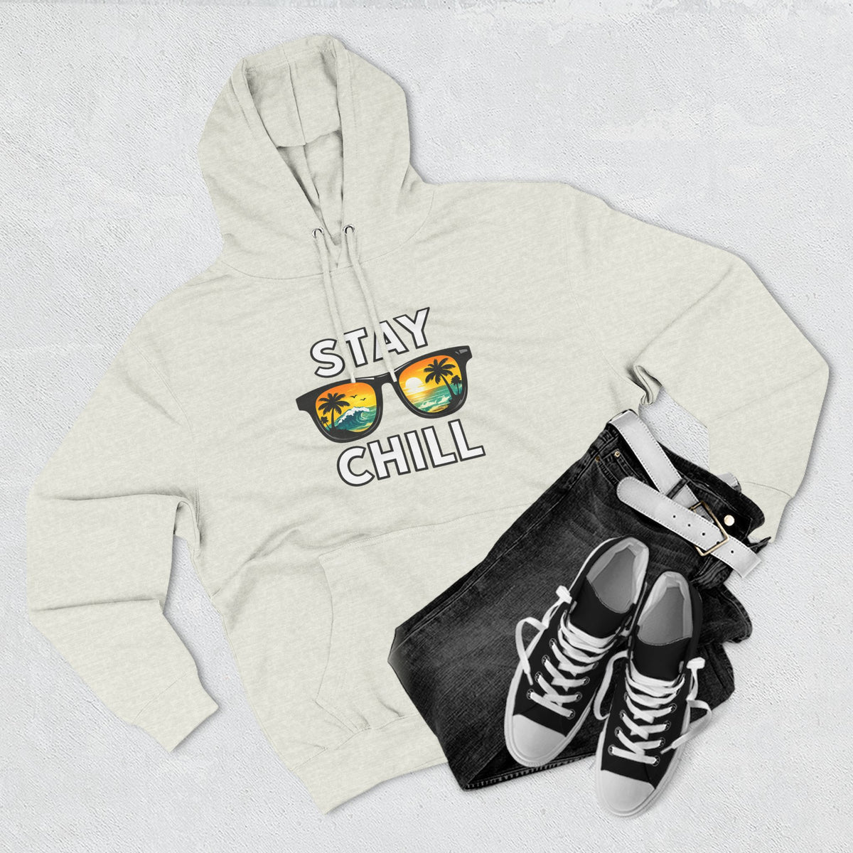 Stay Chill Sunglasses Hoodie — Casual Beach Vibe Pullover
