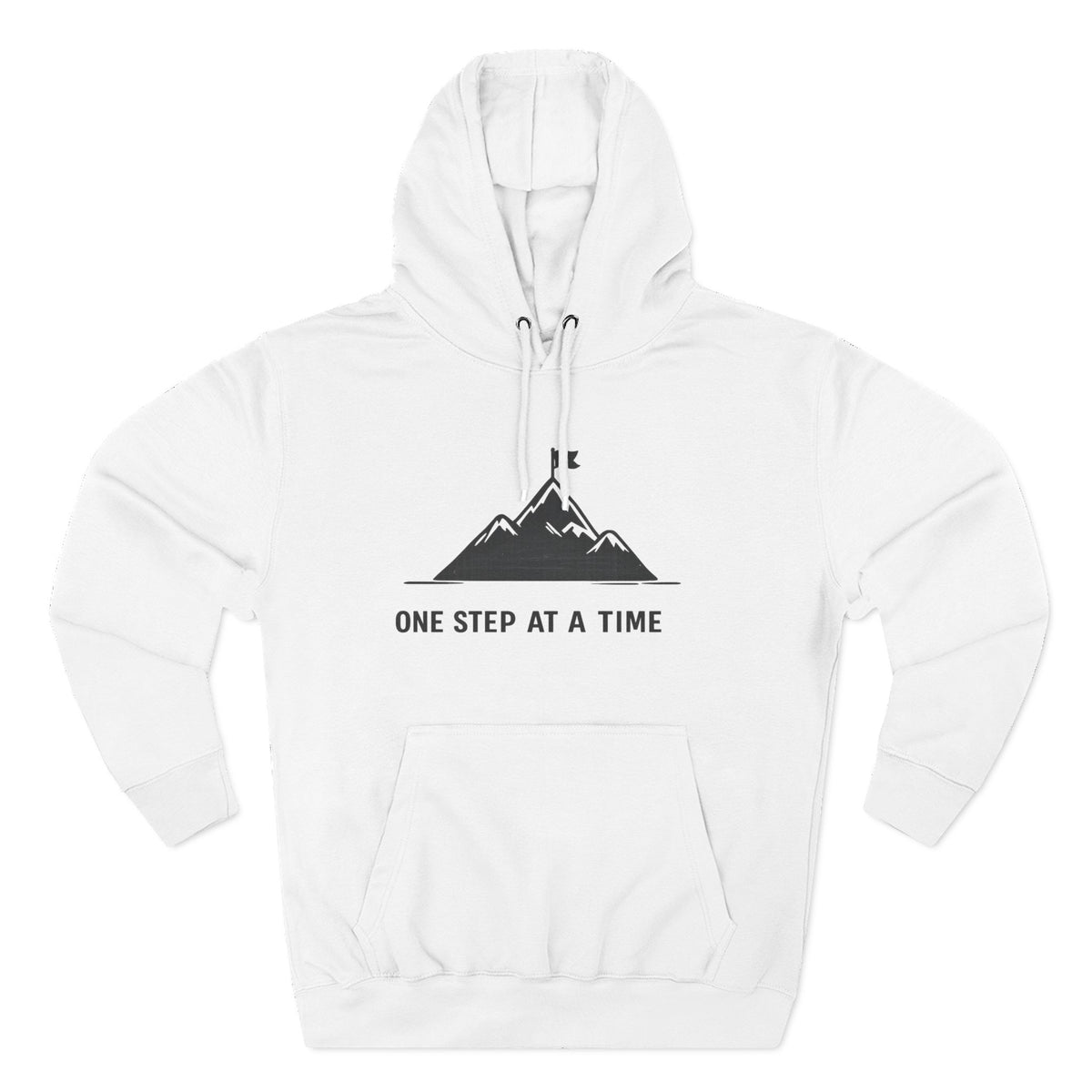 Hoodie - 'One Step at a Time' Mountain Graphic Fleece Hoodie